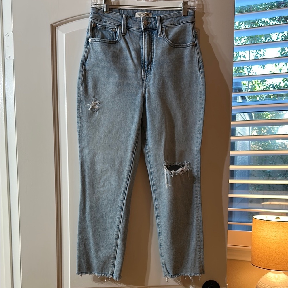 Madewell Light Blue Distressed Ankle Jeans